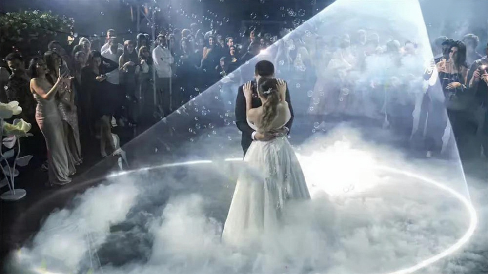 Scenografia matrimonio - fontane di luce